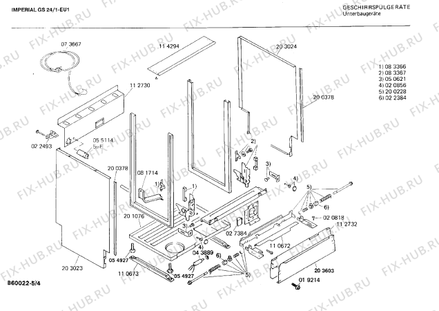 Схема №5 0730302707 GS24/1 с изображением Панель для посудомоечной машины Bosch 00118296