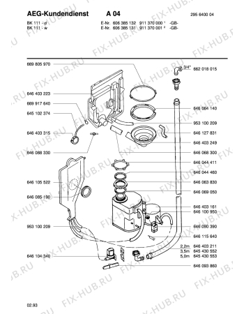 Взрыв-схема посудомоечной машины Electrolux BK111W - Схема узла Section3