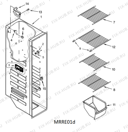 Схема №9 5WRS25KNBW с изображением Преобразователь для холодильника Whirlpool 482000099133