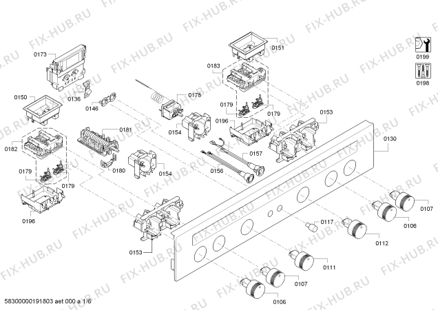Схема №6 CH230253 с изображением Переключатель для электропечи Bosch 00625915