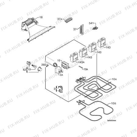 Взрыв-схема плиты (духовки) Zanussi ZOU141X - Схема узла Electrical equipment 268