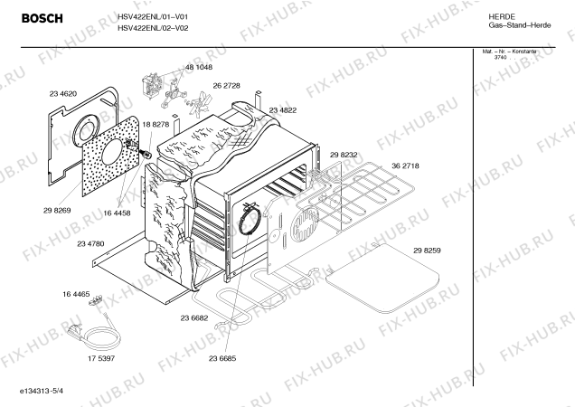 Взрыв-схема плиты (духовки) Bosch HSV422ENL Bosch - Схема узла 04