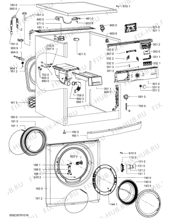 Схема №2 AWO/D 6014 с изображением Обшивка для стиралки Whirlpool 481010489284