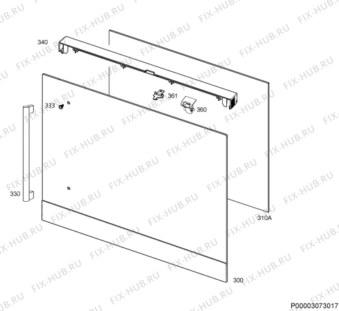 Взрыв-схема плиты (духовки) Zanussi ZOA35526WK - Схема узла Door