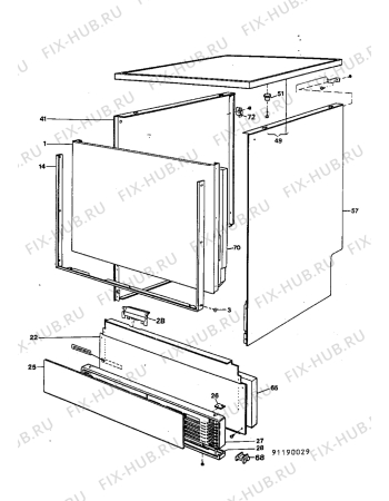 Взрыв-схема посудомоечной машины Electrolux ESF621 - Схема узла Front part