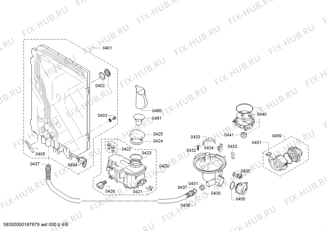 Схема №6 CG4A52V8 с изображением Силовой модуль запрограммированный для посудомойки Bosch 12015004