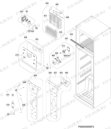 Взрыв-схема холодильника Electrolux EJF3640AOW - Схема узла Housing, inner