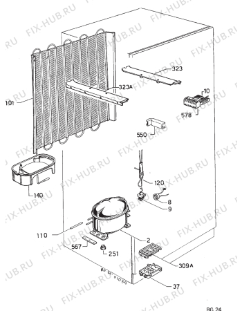 Взрыв-схема холодильника Rex RI18/10L - Схема узла Refrigerator cooling system