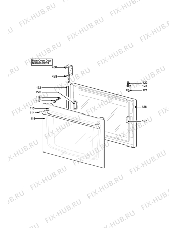 Взрыв-схема плиты (духовки) Tricity Bendix RE60DCBK - Схема узла H10 Main Oven Door (large)