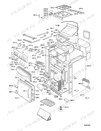 Схема №1 ACM 263 WH с изображением Клавиша для плиты (духовки) Whirlpool 481941129413
