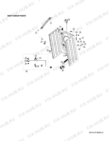 Схема №6 AWO 3760 с изображением Резервуар для стиралки Whirlpool 480111104553
