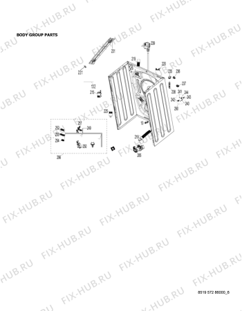 Схема №6 WM126V с изображением Бак (полубак) для стиралки Whirlpool 482000019769