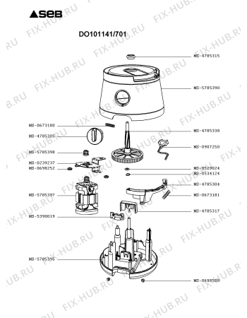 Взрыв-схема кухонного комбайна Seb DO101141/701 - Схема узла HP002802.5P2