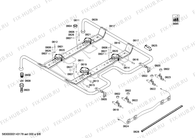 Взрыв-схема плиты (духовки) Bosch HSV745268N - Схема узла 06