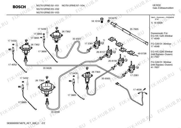 Схема №2 NGT612RNE Bosch с изображением Столешница для духового шкафа Bosch 00239038