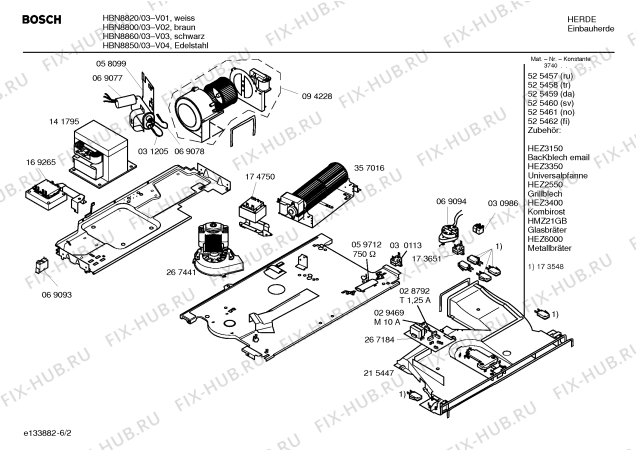 Схема №6 HBN8860 с изображением Инструкция по эксплуатации для духового шкафа Bosch 00525054
