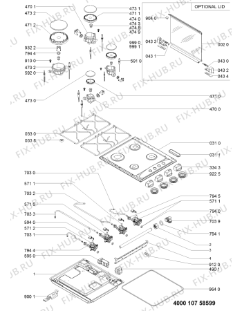 Схема №1 AKM 260/IX/01 с изображением Втулка для плиты (духовки) Whirlpool 481060118401