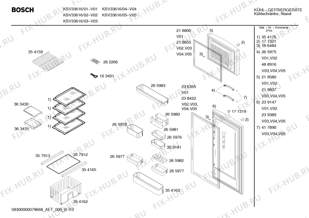 Взрыв-схема холодильника Bosch KSV33616 - Схема узла 02