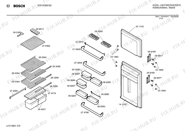 Схема №3 KSV3300 с изображением Дверь для холодильной камеры Bosch 00141078