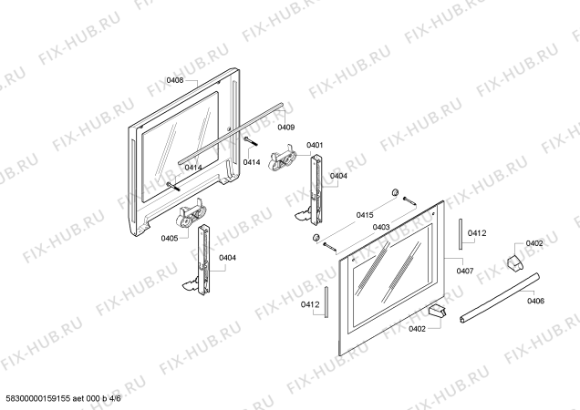 Схема №6 HB532E3T с изображением Фронтальное стекло для плиты (духовки) Siemens 00711041