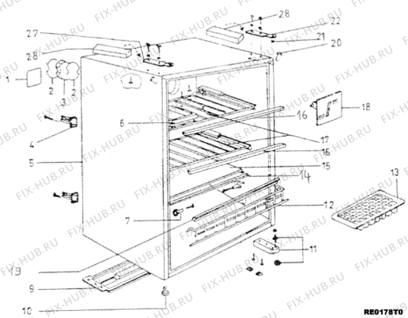 Взрыв-схема холодильника Indesit FRG1515TRECO (F018644) - Схема узла
