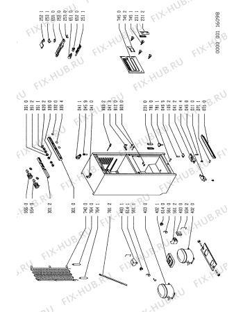 Взрыв-схема холодильника Whirlpool ART 216/G/WP FF426D - Схема узла