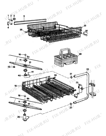 Взрыв-схема посудомоечной машины Electrolux BW301W - Схема узла Baskets, tubes 061