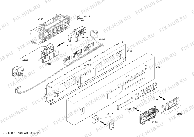 Схема №6 SHU5315UC с изображением Кабель для посудомойки Bosch 00189495