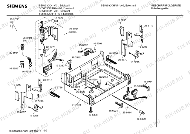 Схема №6 SE54530 с изображением Передняя панель для посудомойки Siemens 00350274