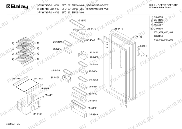 Взрыв-схема холодильника Balay 3FC1671SR - Схема узла 02