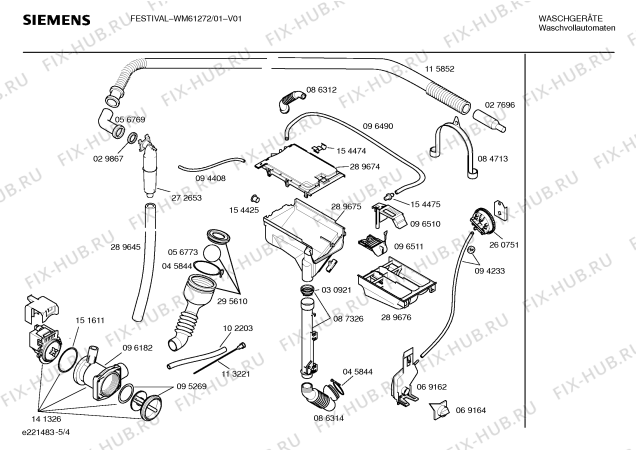 Схема №5 WM61272 FESTIVAL с изображением Панель управления для стиральной машины Siemens 00355867