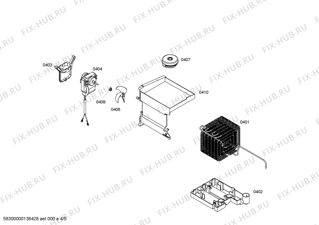 Взрыв-схема холодильника Siemens KD45NA43 - Схема узла 04