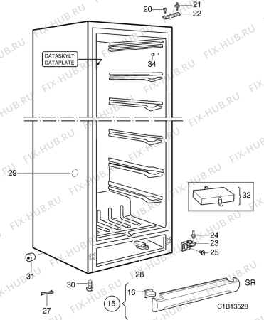 Взрыв-схема холодильника Electrolux AU8292C - Схема узла C10 Cabinet