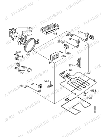 Взрыв-схема плиты (духовки) Zanussi ZDF866B - Схема узла Electrical equipment 268