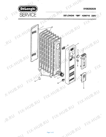 Схема №1 H290715 с изображением Руководство для электрообогревателя DELONGHI 573624