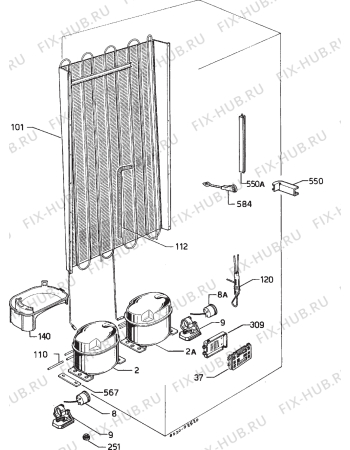 Взрыв-схема холодильника Zanussi ZFC22/1RD - Схема узла Cooling system 017