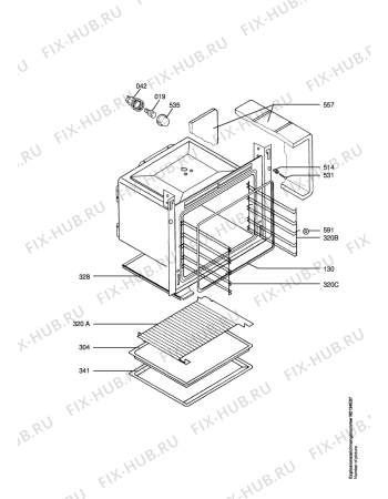Взрыв-схема плиты (духовки) Aeg E41002-3-D - Схема узла Oven