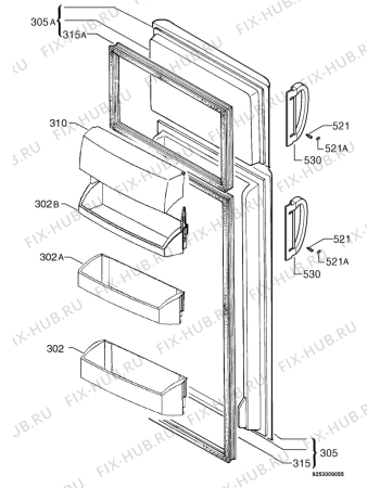 Взрыв-схема холодильника Aeg Electrolux S200DT6 - Схема узла Door 003