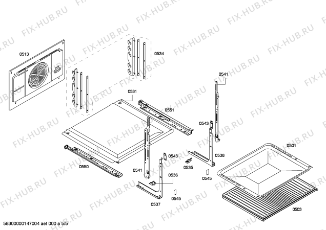Схема №5 3HB518X с изображением Переключатель режимов для плиты (духовки) Bosch 00622434