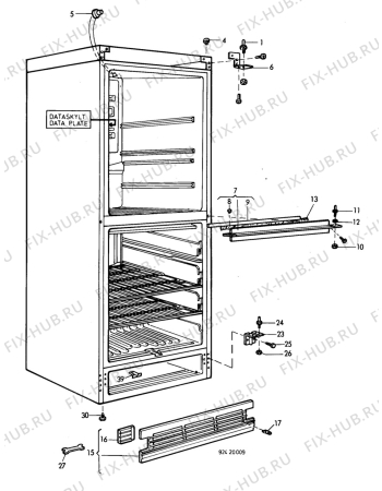 Взрыв-схема холодильника Zanussi DF67/42FF - Схема узла C10 Cabinet