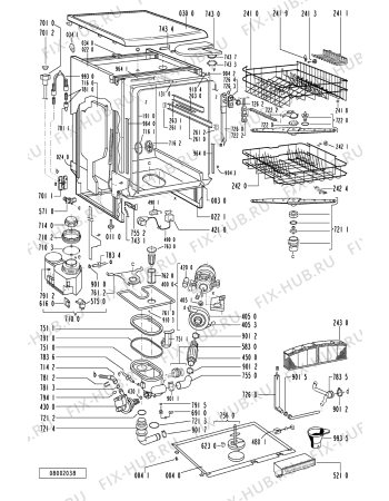 Схема №2 ADL 351/WH с изображением Мини-ручка для посудомойки Whirlpool 481241028571