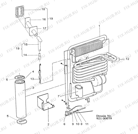 Взрыв-схема холодильника Electrolux GM65H - Схема узла Cooling generator