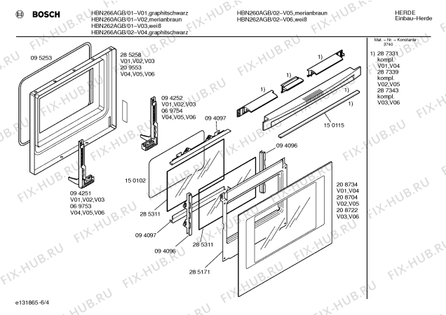 Схема №6 HBN266AGB с изображением Инструкция по эксплуатации для духового шкафа Bosch 00517369