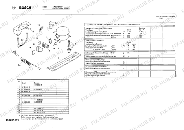 Взрыв-схема холодильника Bosch 0705104964 EGSW11 - Схема узла 02
