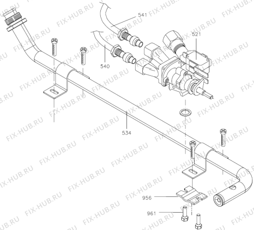 Схема №1 KBPW3210AX (384682, 960GAS) с изображением Шланг для электропечи Gorenje 308183