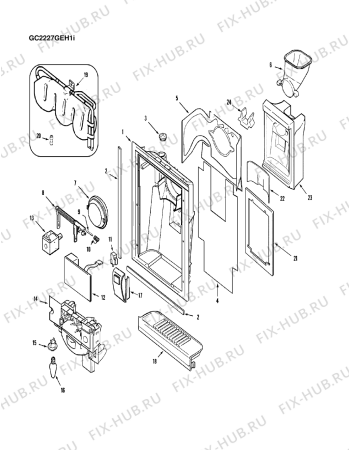 Схема №11 GC2228GEHB с изображением Элемент корпуса для холодильника Whirlpool 482000095664