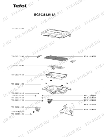 Схема №2 CB703812/11A с изображением Крышечка для электрогриля Tefal TS-01024450