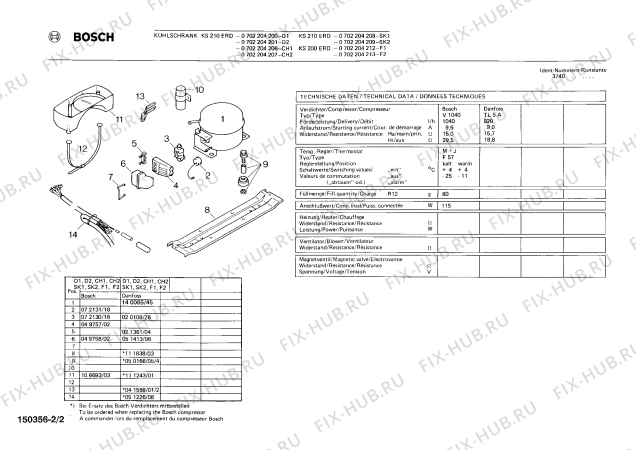 Взрыв-схема холодильника Bosch 0702204200 KS210ERD - Схема узла 02