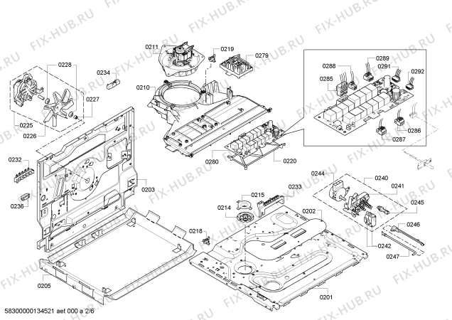 Схема №6 HEB70D550 с изображением Модуль управления, запрограммированный для плиты (духовки) Bosch 00672523