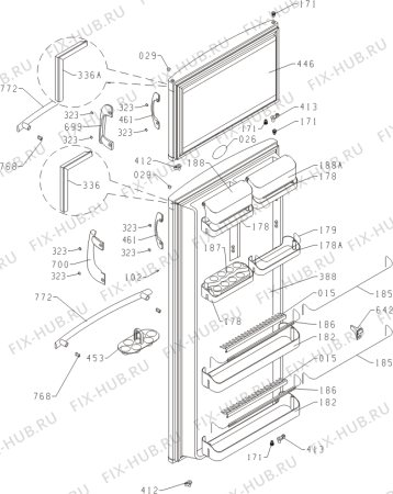 Схема №1 S356DPA5X (263186, HZS3266) с изображением Ручка двери для холодильника Gorenje 264927